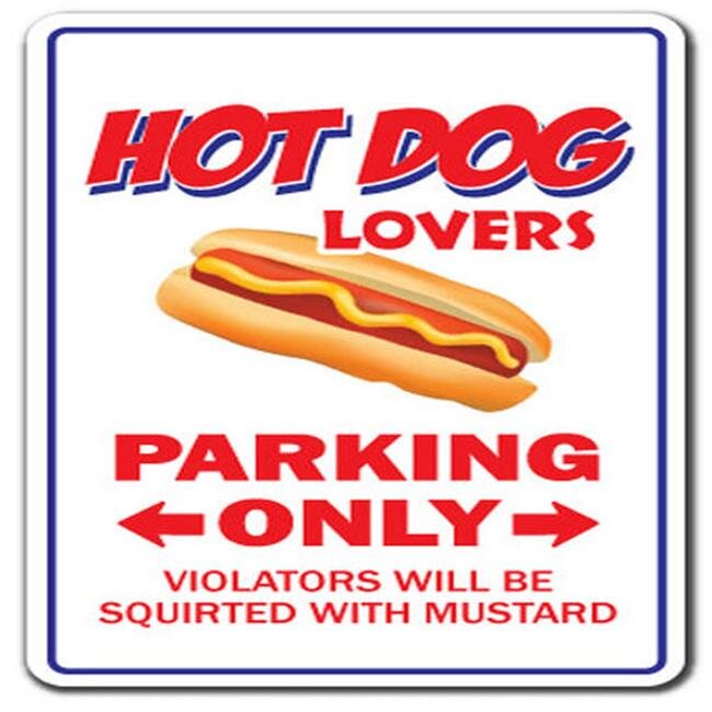 SignMission D-3.5-Z-Hot Dog Lovers 5 in. Hot Dog Lovers Parking Decal - Wiener Frank Food Snack Chili